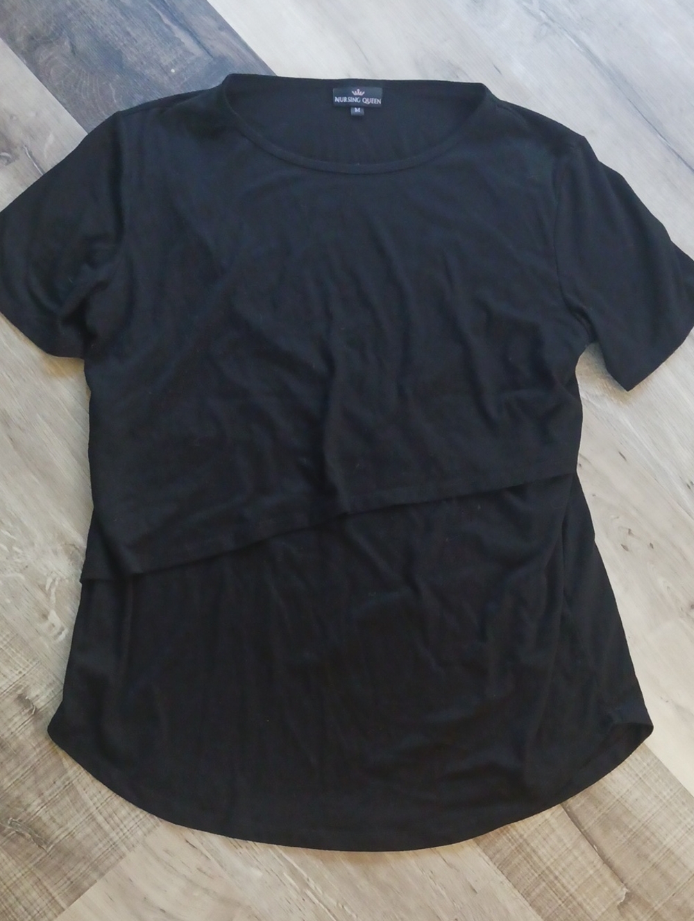 Nursing Queen Black Short Sleeve Layered Nursing Tee